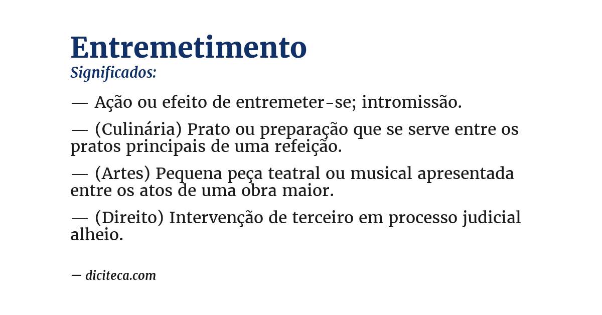 Significado de entremetimento