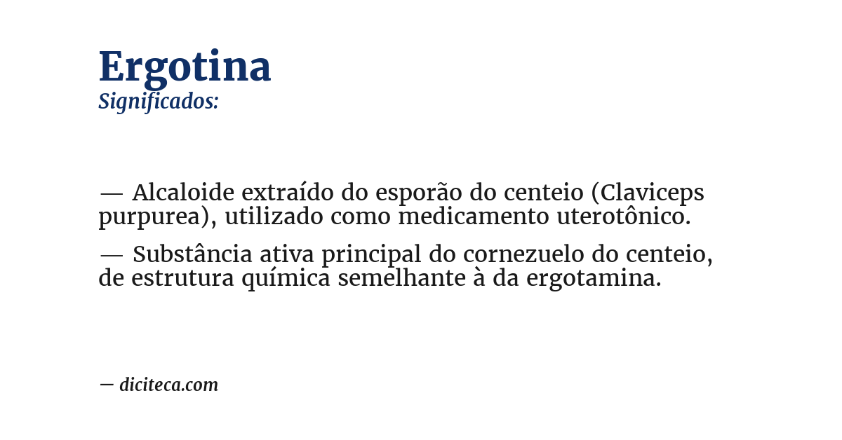 Significado de ergotina