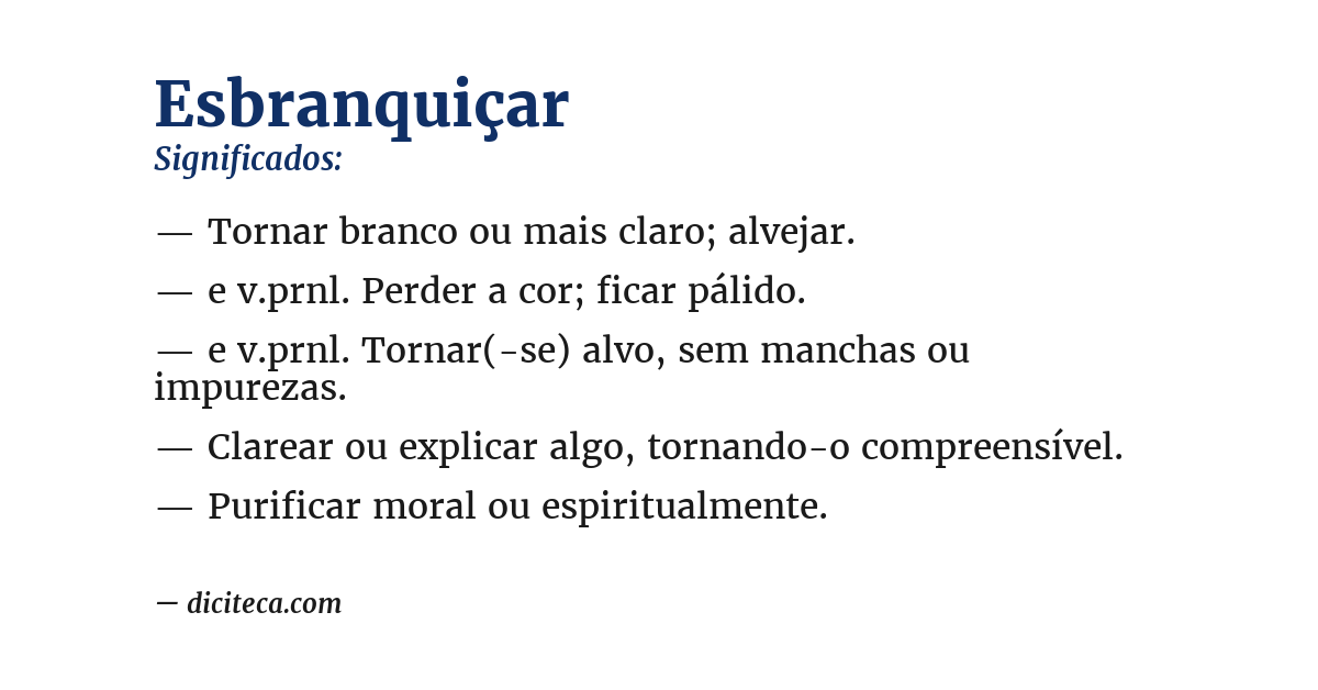 Significado de esbranquiçar