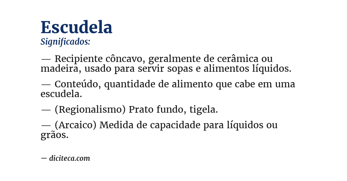 Significado de escudela