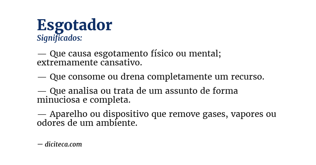 Significado de esgotador