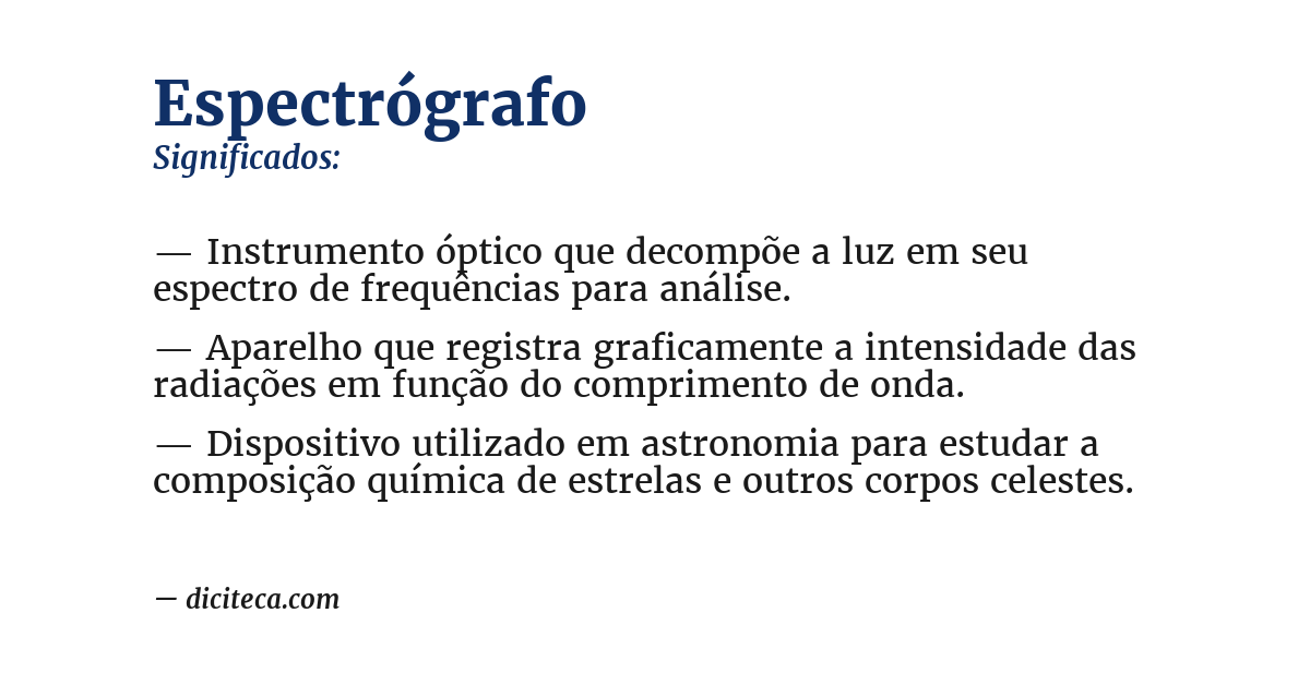 Significado de espectrógrafo