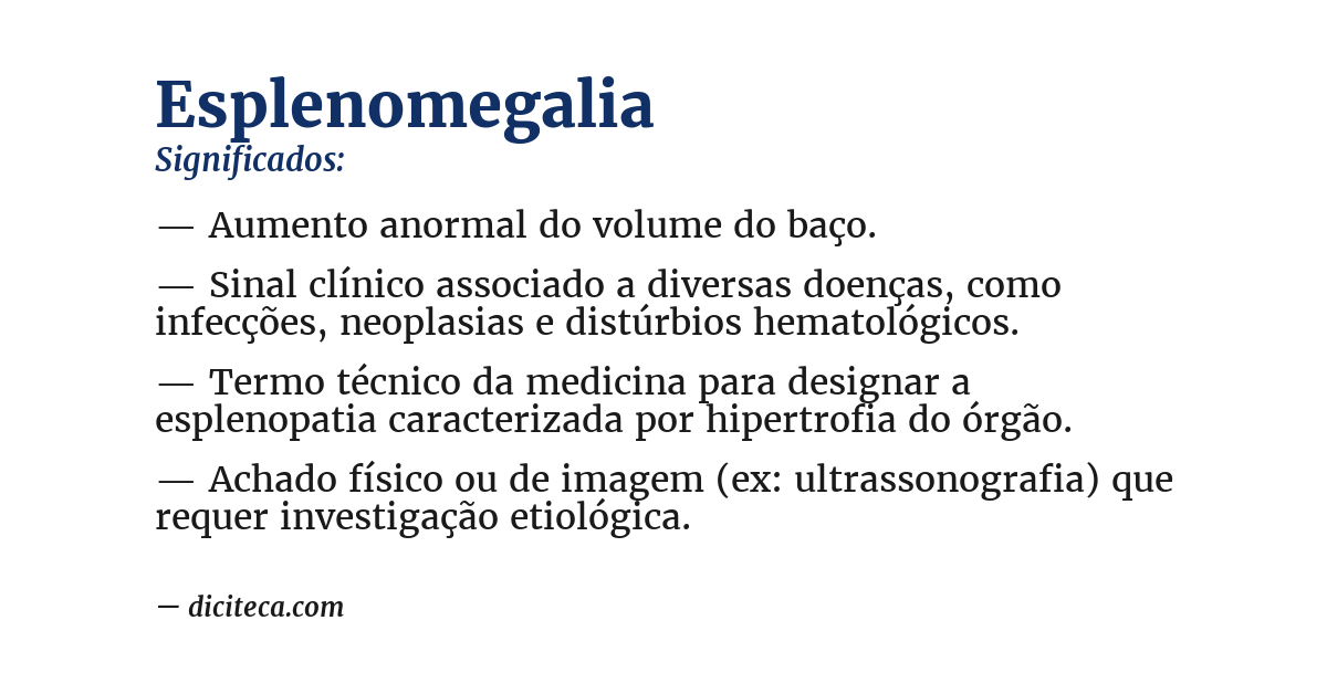 Significado de esplenomegalia