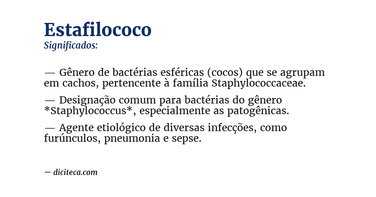 Significado de estafilococo