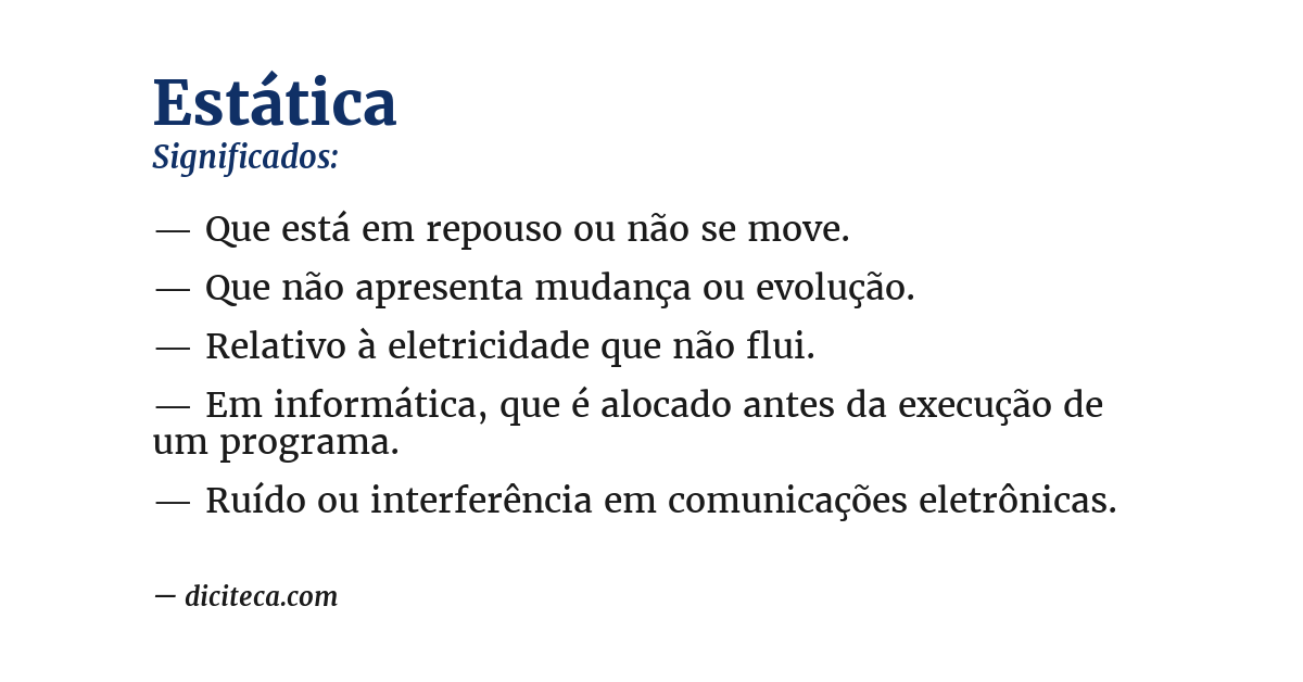Significado de estática