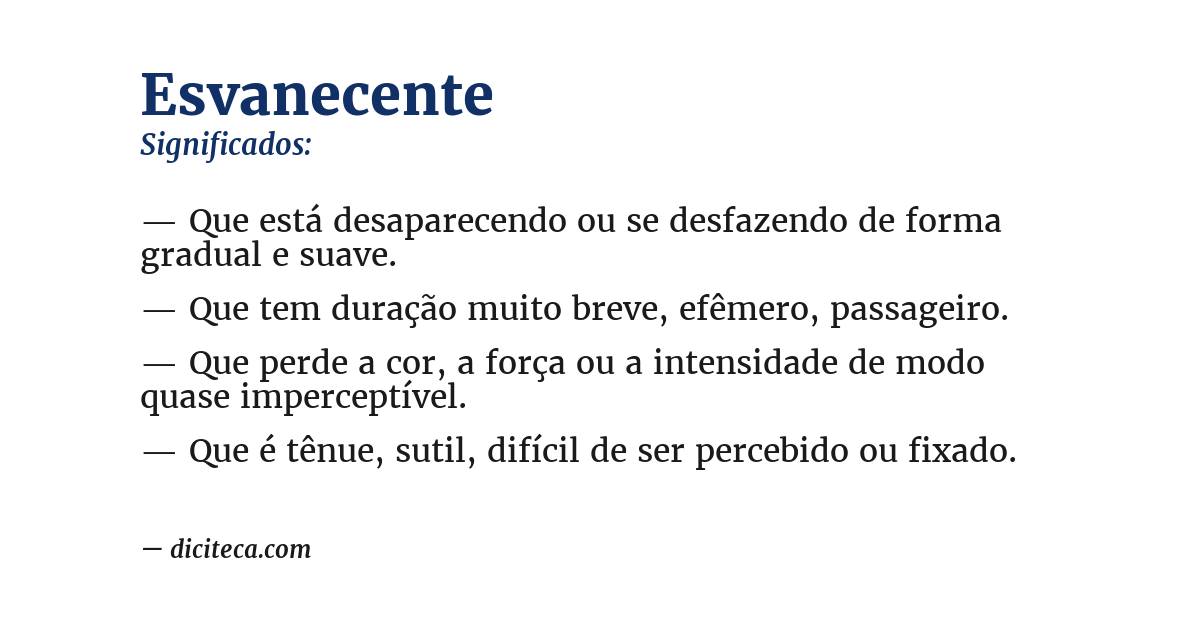 Significado de esvanecente