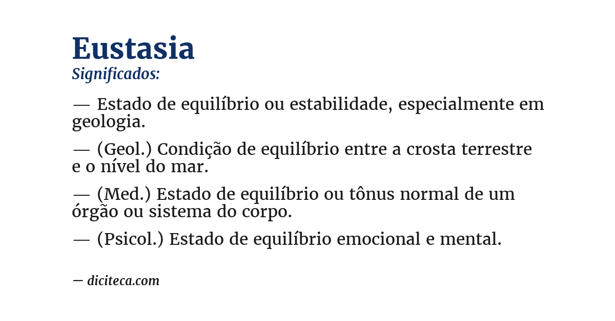 Significado de eustasia