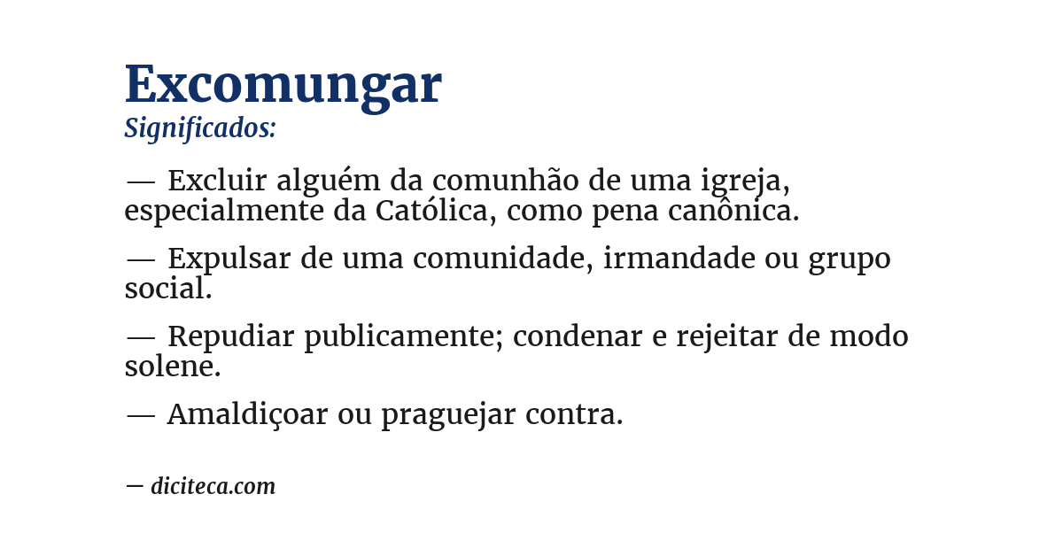 Significado de excomungar