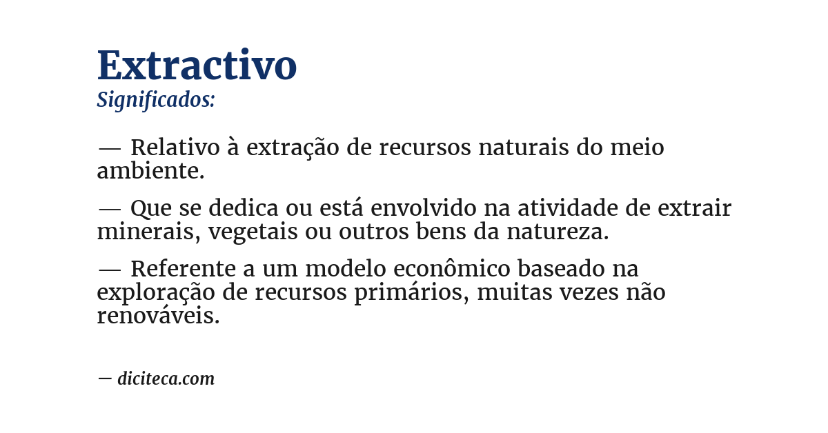 Significado de extractivo