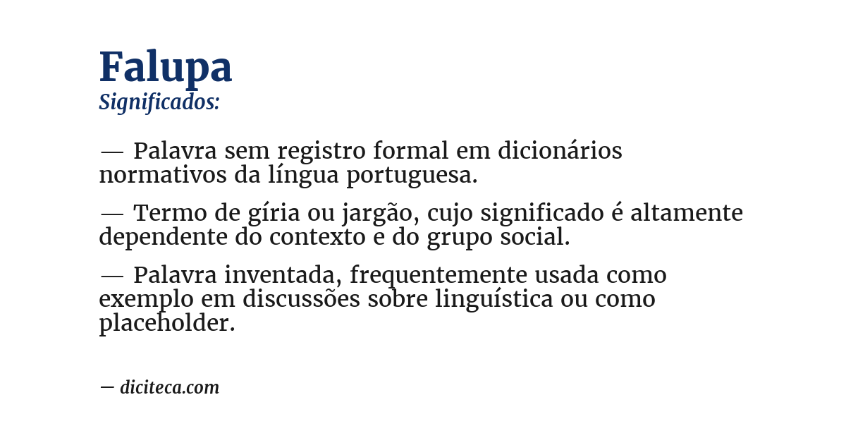 Significado de falupa