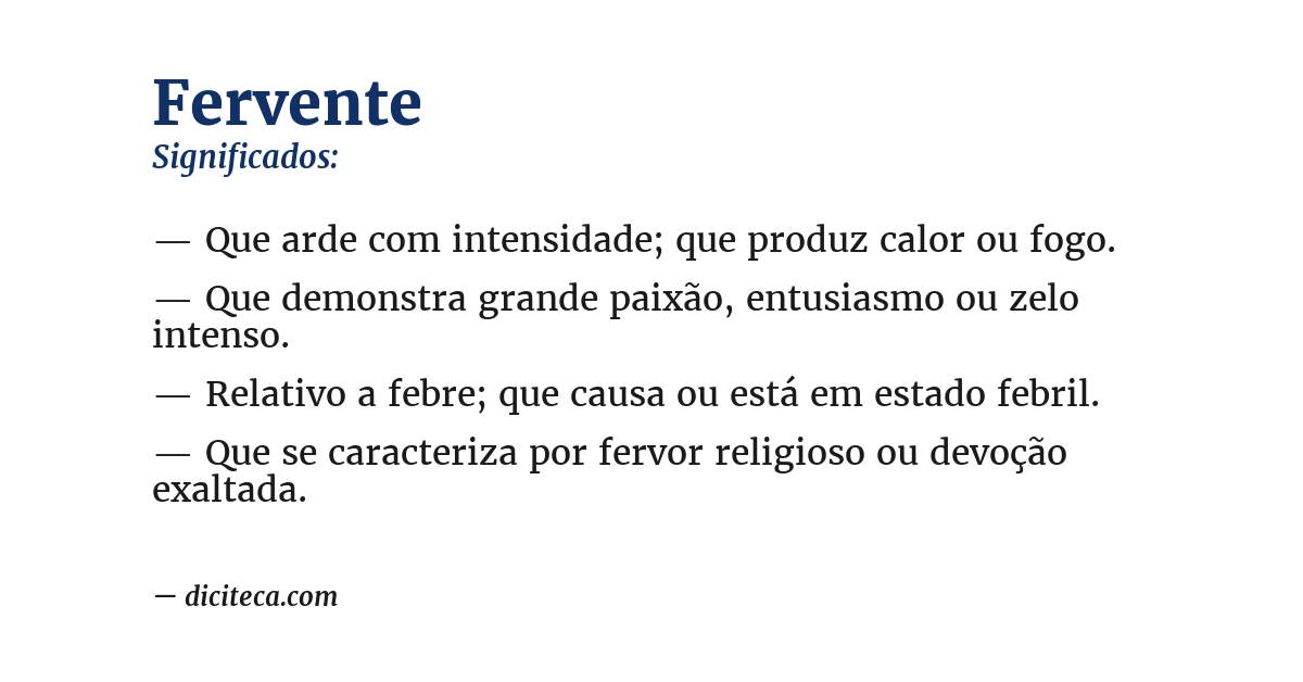 Significado de fervente