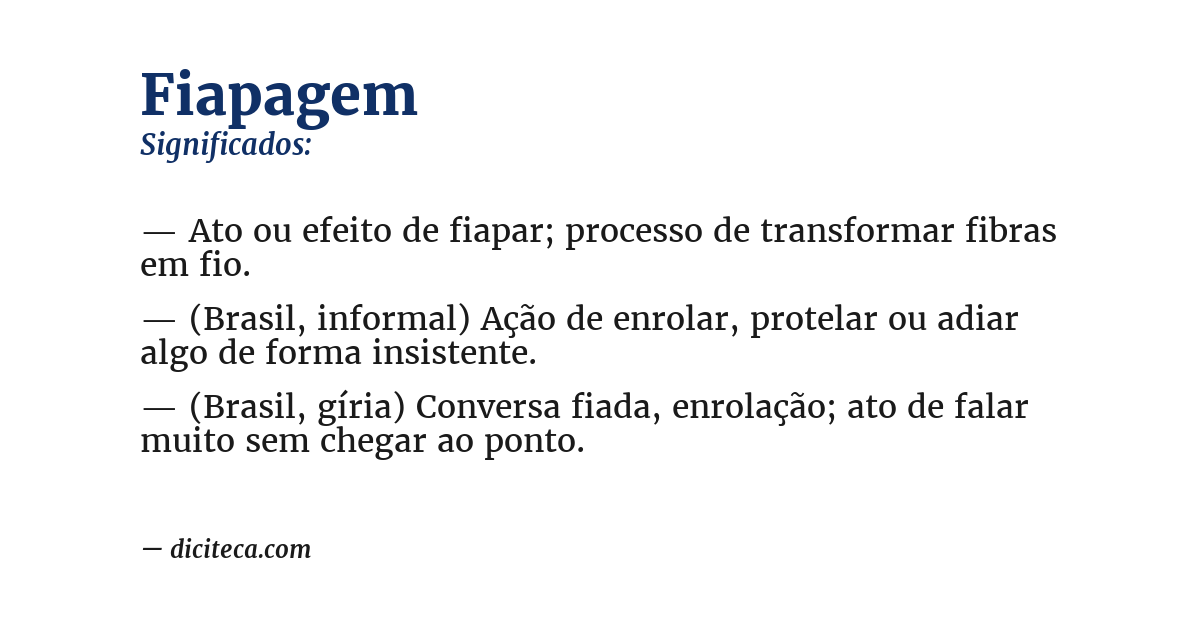 Significado de fiapagem