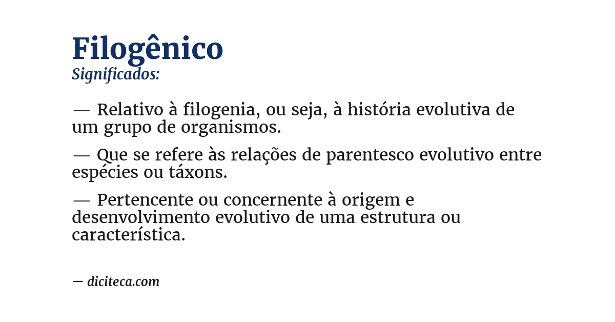 Significado de filogênico