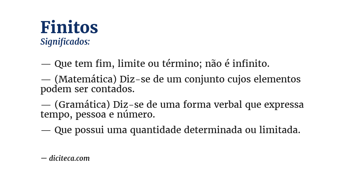 Significado de finitos