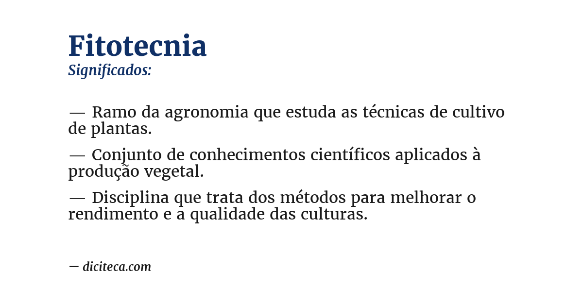 Significado de fitotecnia