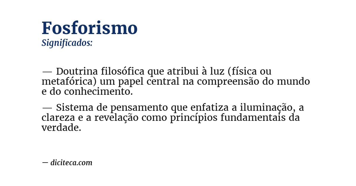 Significado de fosforismo