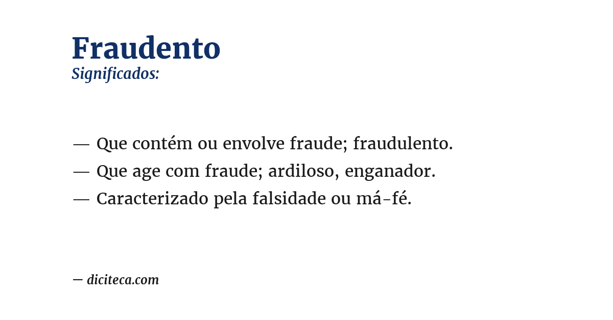 Significado de fraudento