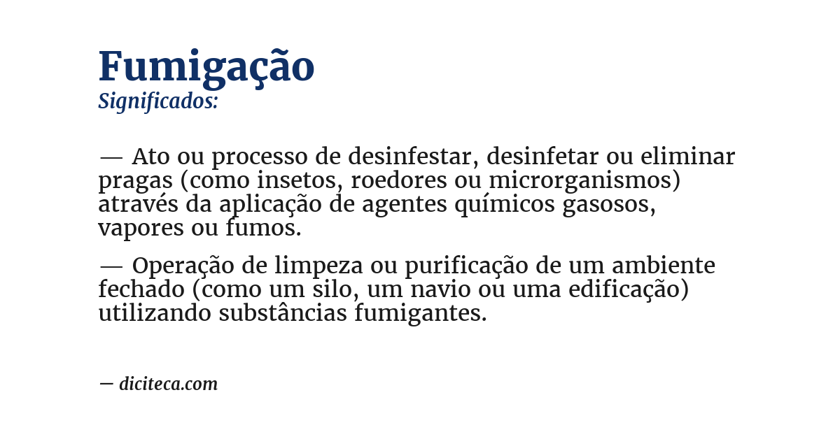 Significado de fumigação