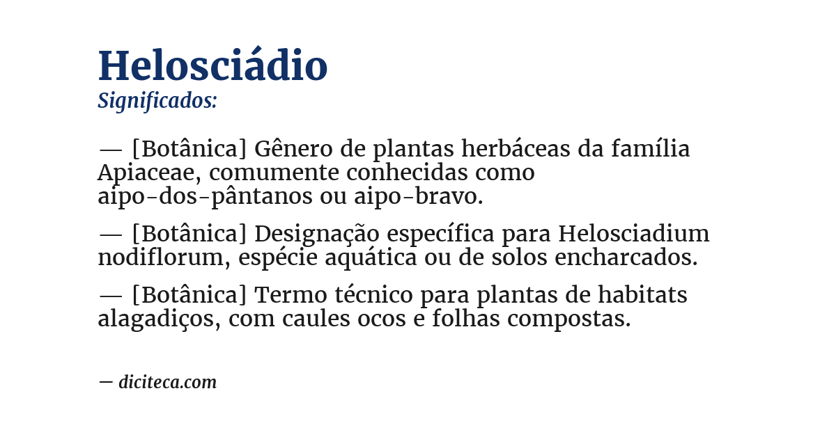 Significado de helosciádio