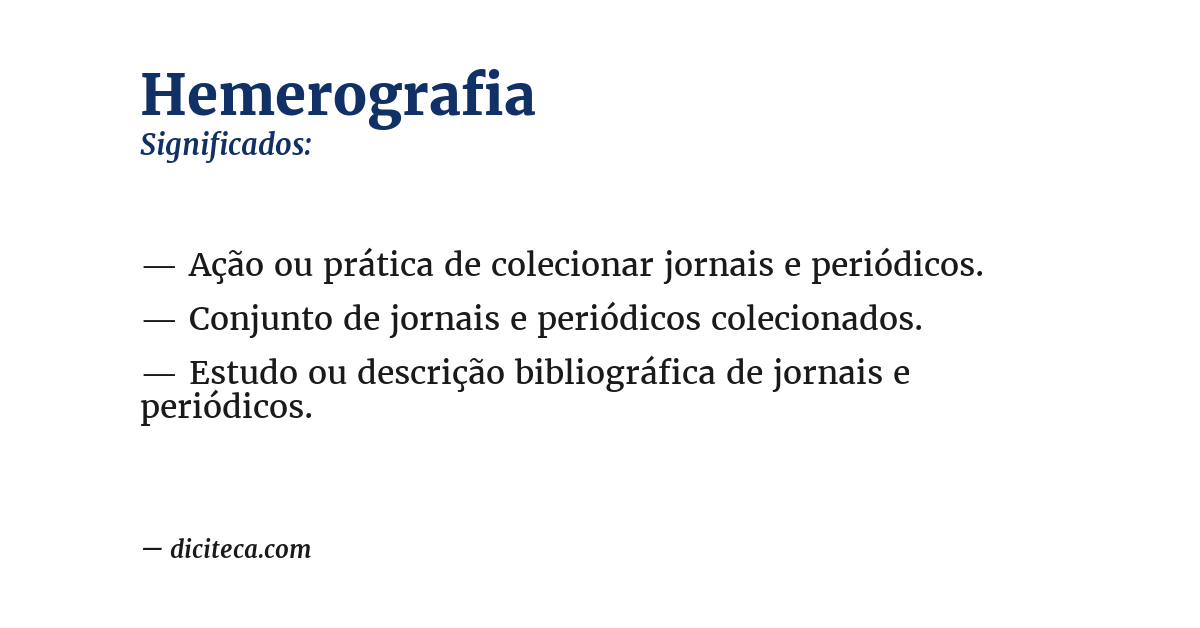 Significado de hemerografia