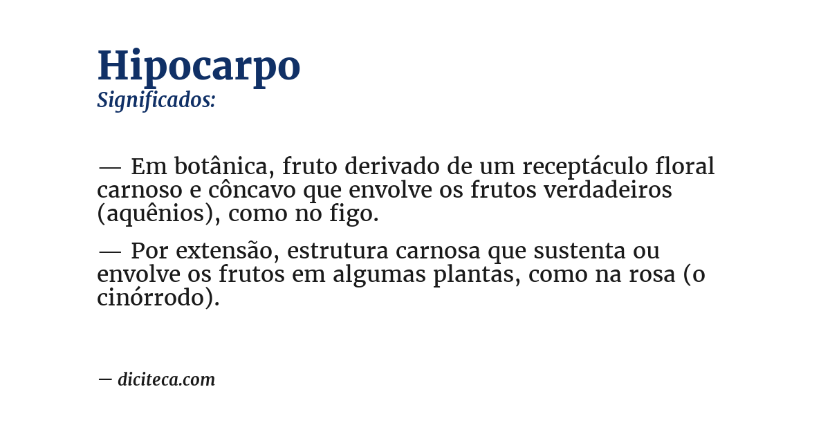 Significado de hipocarpo