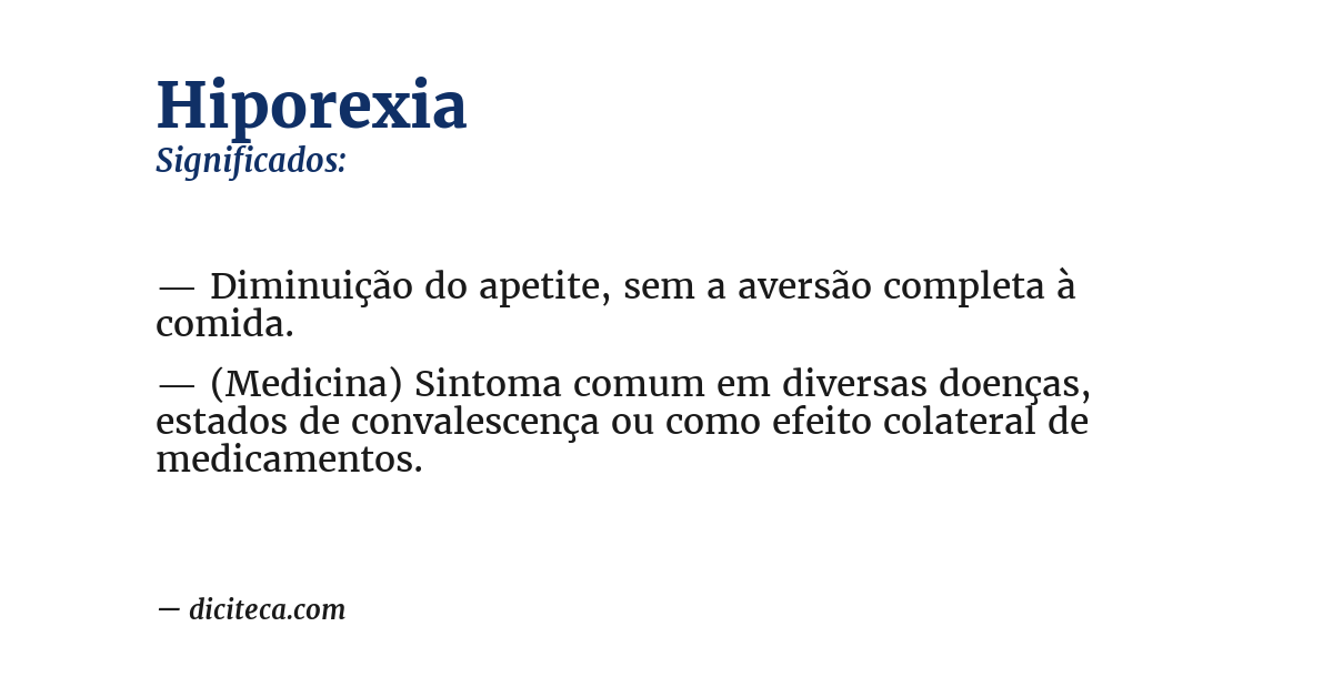 Significado de hiporexia