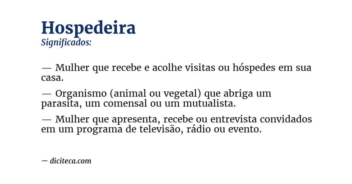 Significado de hospedeira