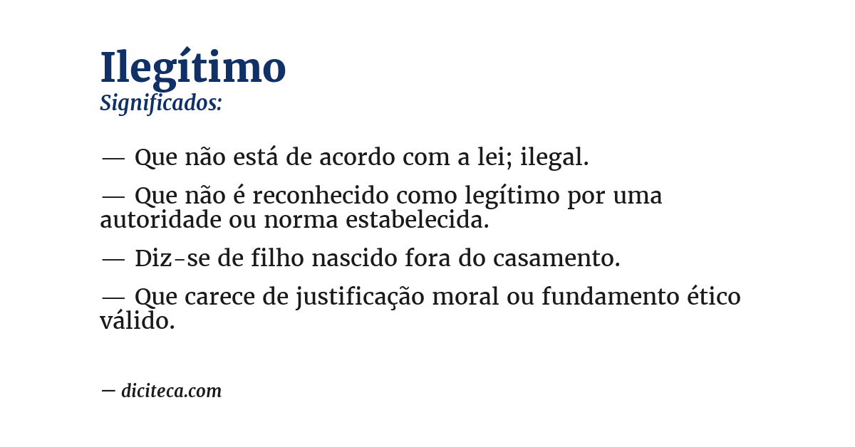 Significado de ilegítimo
