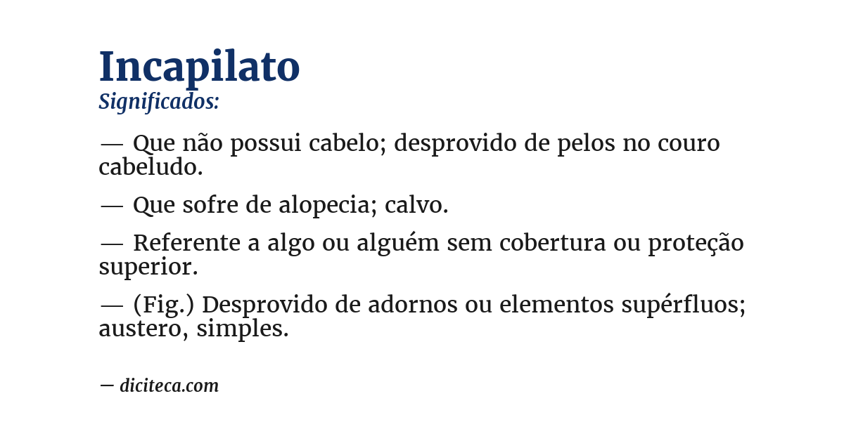 Significado de incapilato