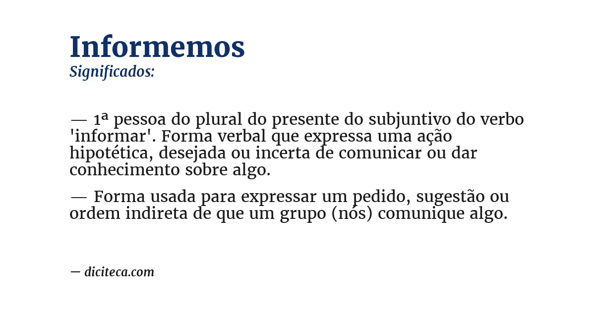 Significado de informemos