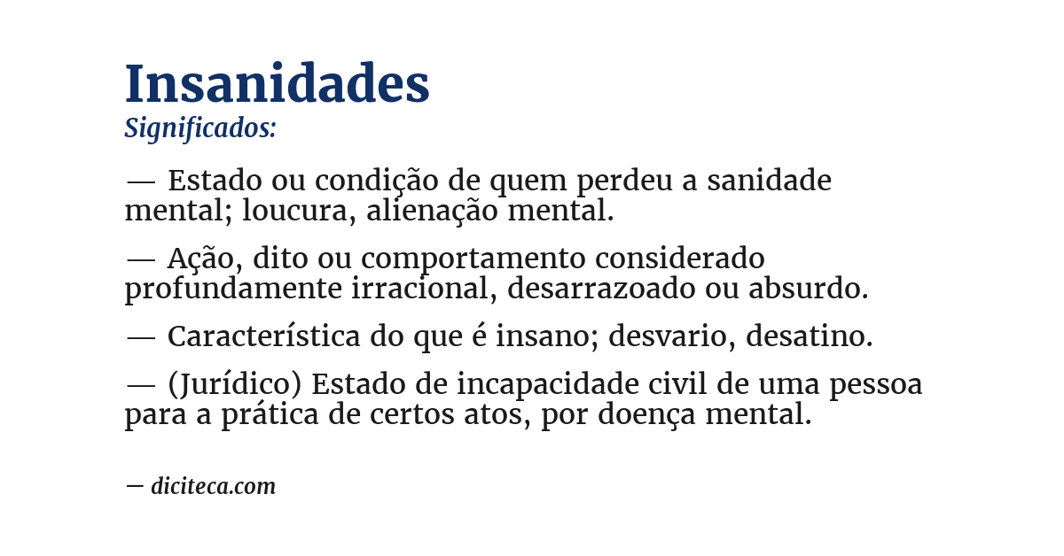 Significado de insanidades