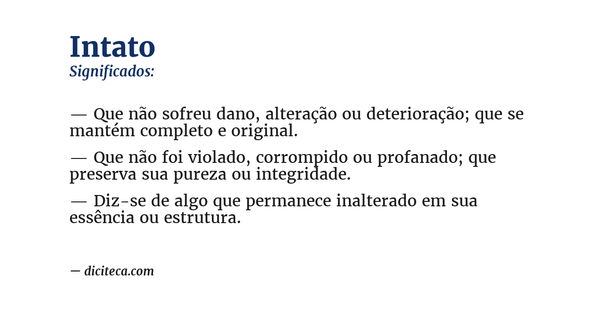 Significado de intato