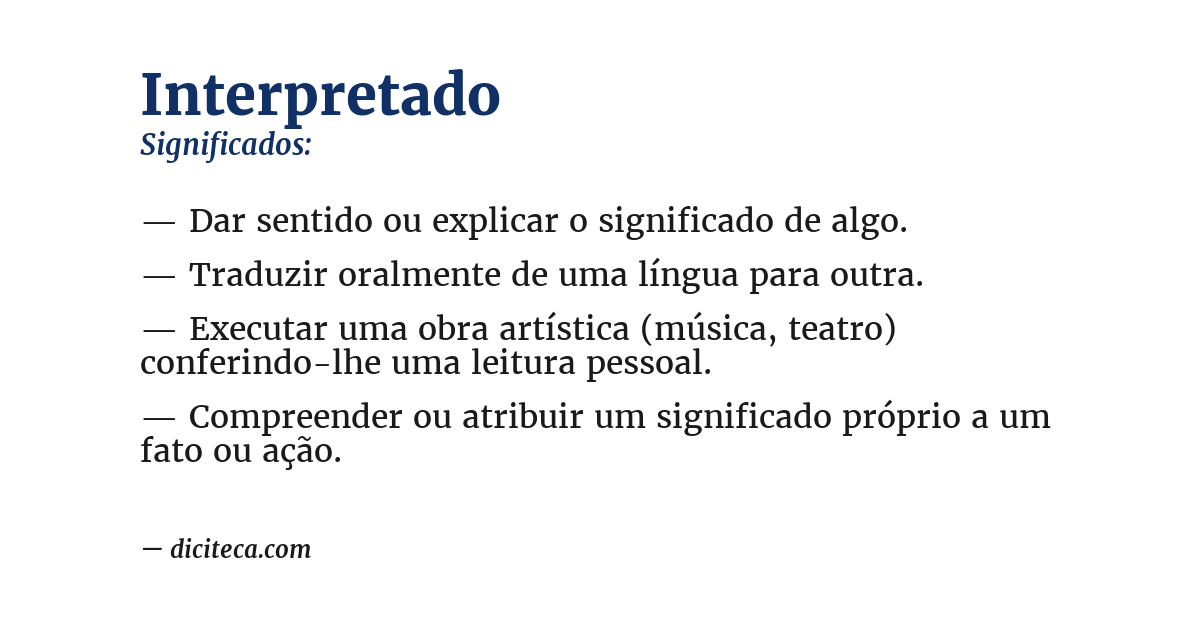 Significado de interpretado