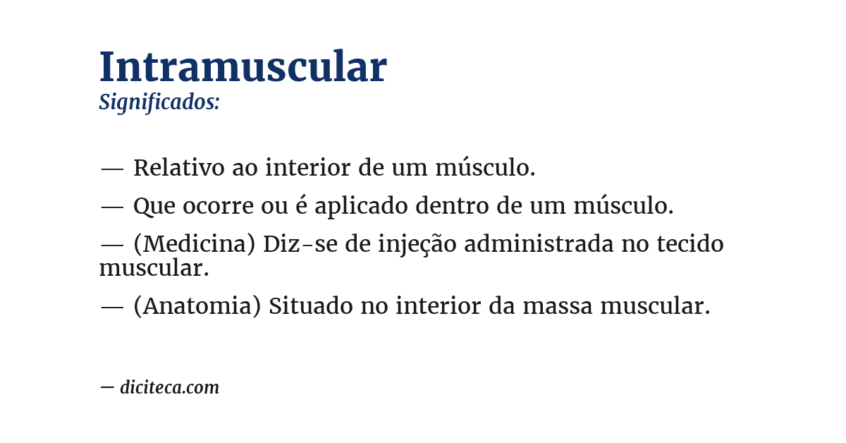 Significado de intramuscular
