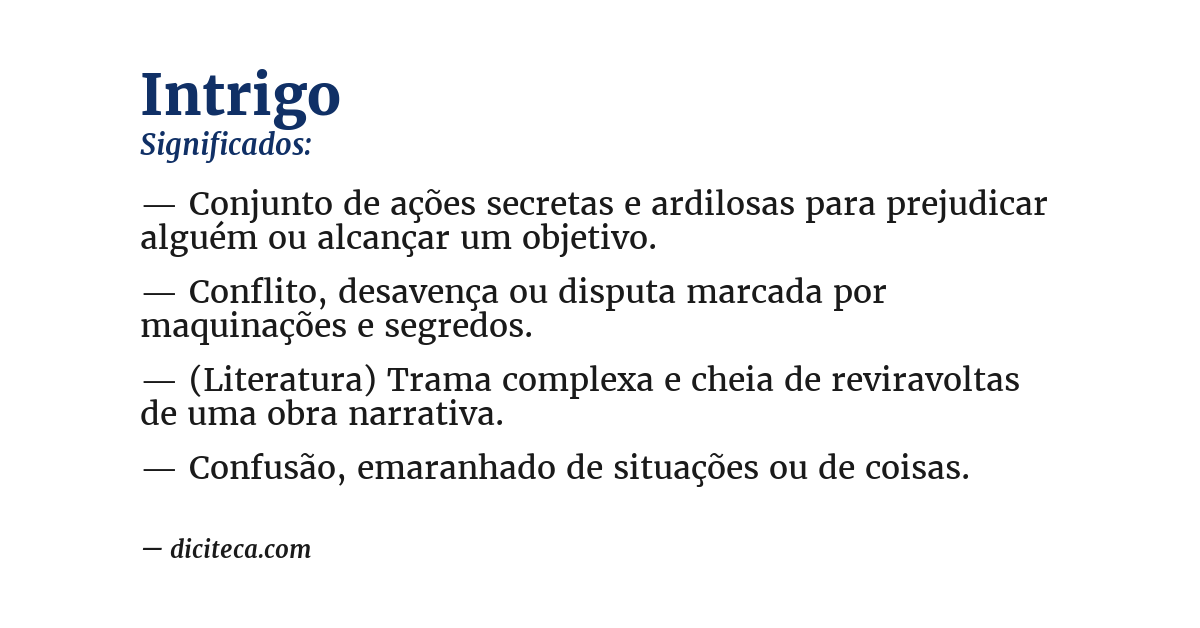 Significado de intrigo