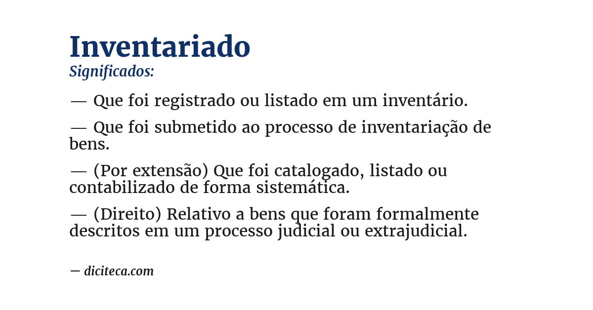 Significado de inventariado