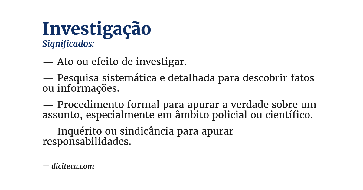 Significado de investigação