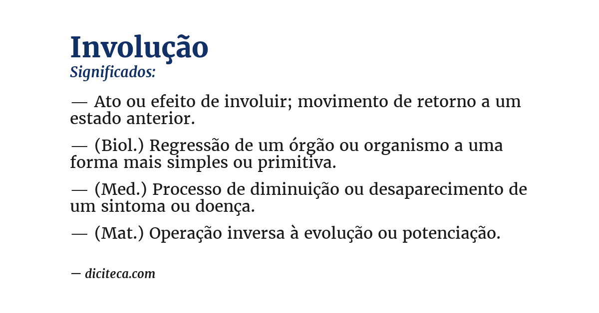 Significado de involução