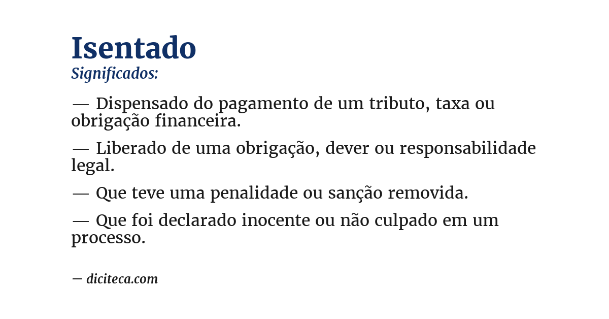 Significado de isentado