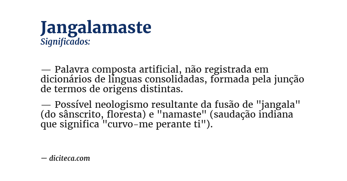 Significado de jangalamaste