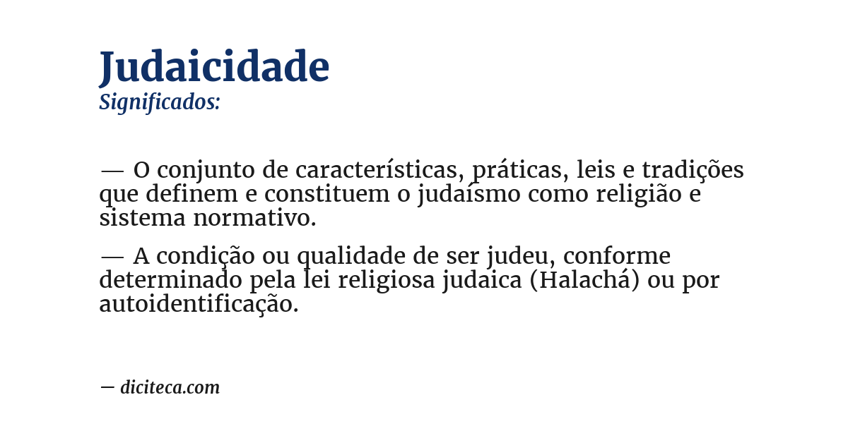Significado de judaicidade