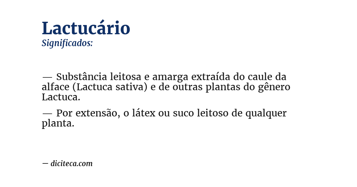Significado de lactucário