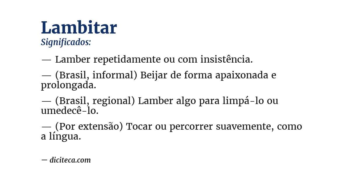 Significado de lambitar