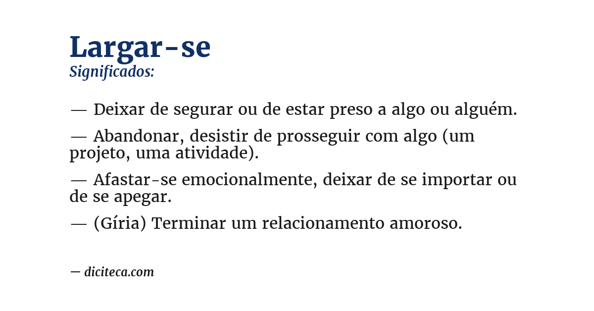 Significado de largar-se