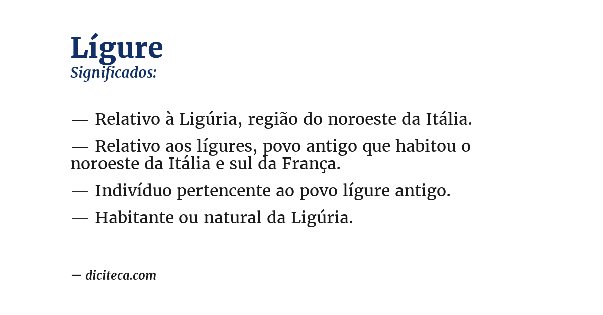 Significado de lígure