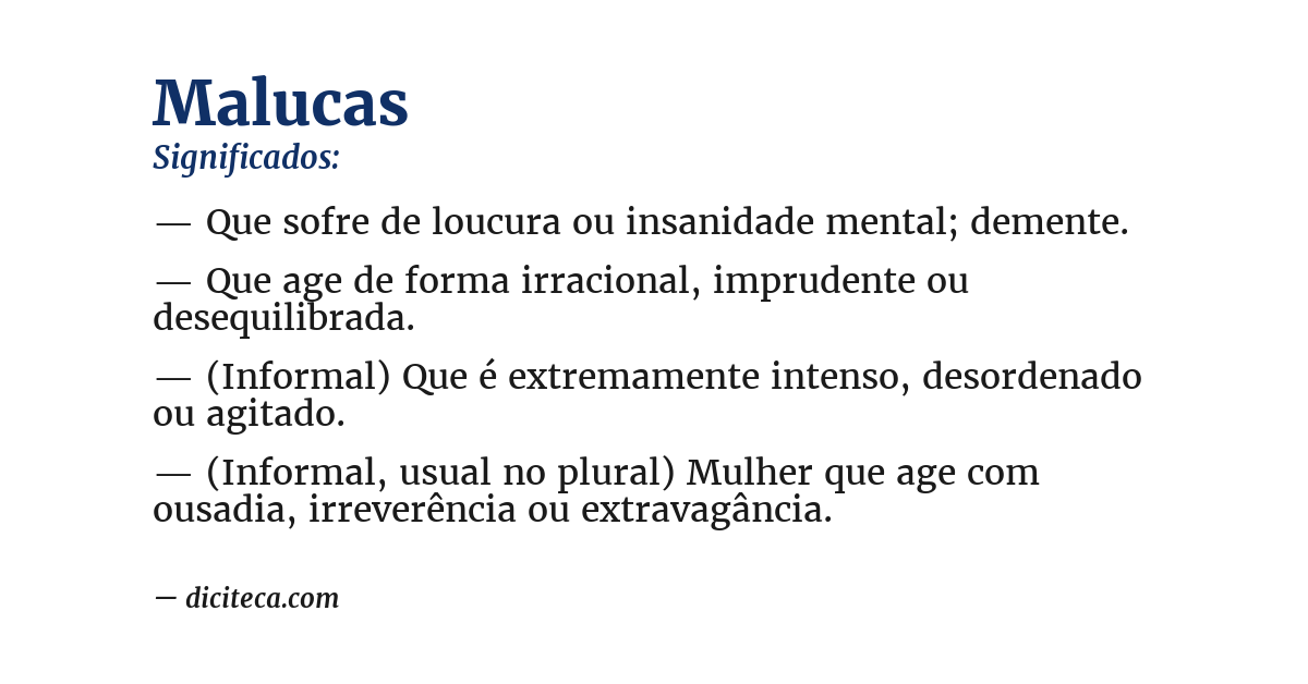 Significado de malucas