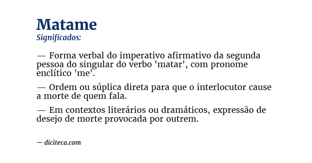 Significado de matame