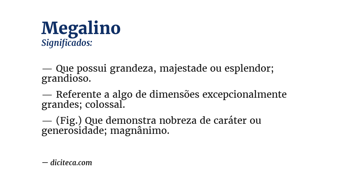 Significado de megalino