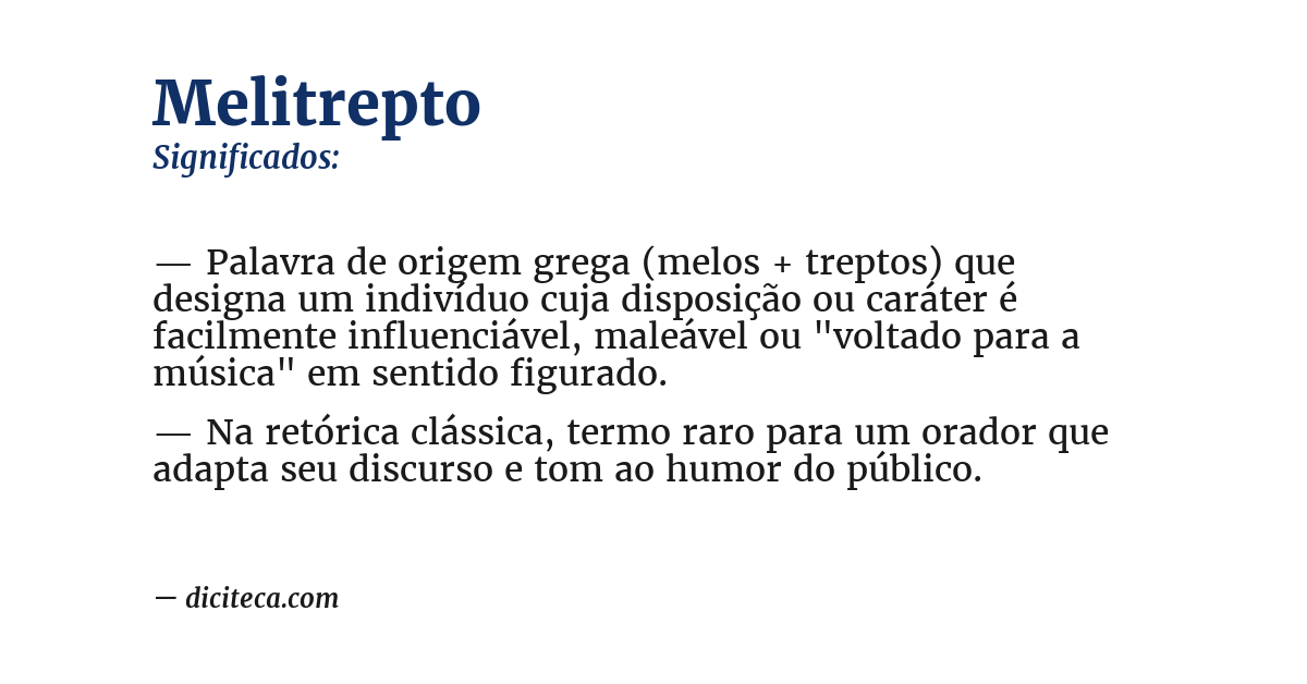 Significado de melitrepto