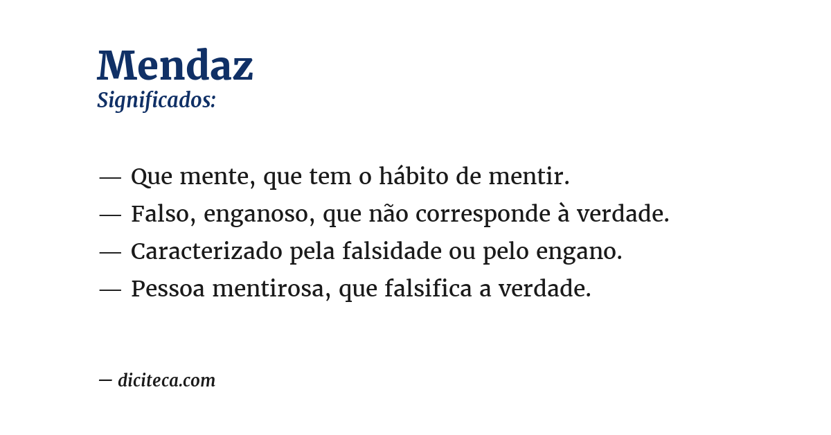 Significado de mendaz